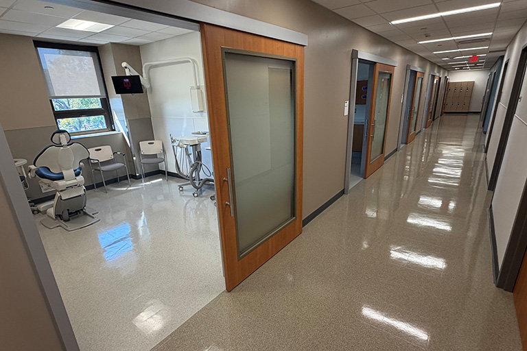 delta dental clinic hallway